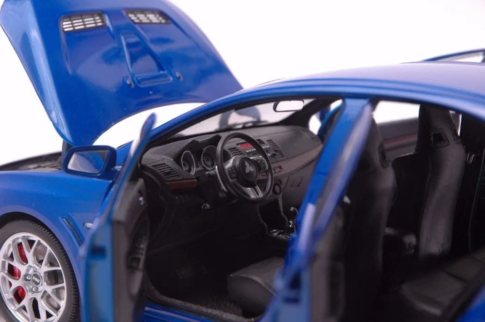 1:18 литая модель для Mitsubishi Lancer EVO X 10 BBS колеса синий сплав игрушечный автомобиль миниатюрная коллекция подарки Эволюция