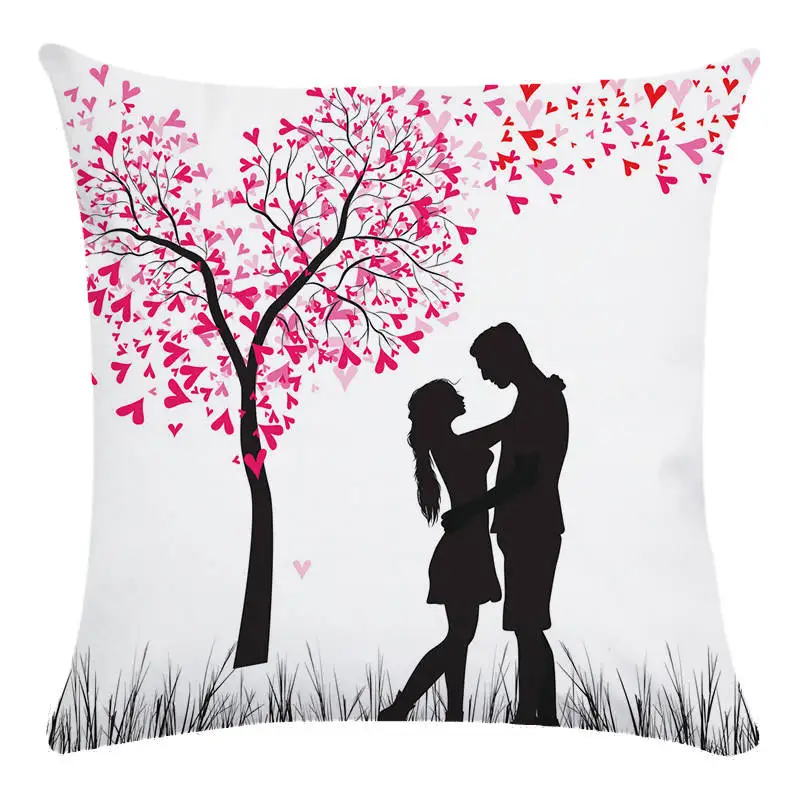 Наволочка для подушки креативная Цветочная хлопковая льняная квадратная 45 см