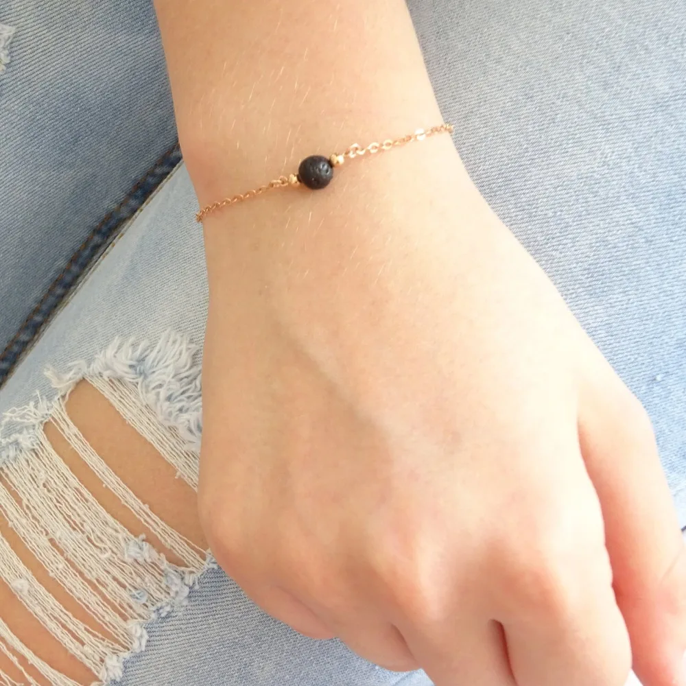 Золотая цепочка черный телефон браслет ароматерапия эфирное масло парфюм