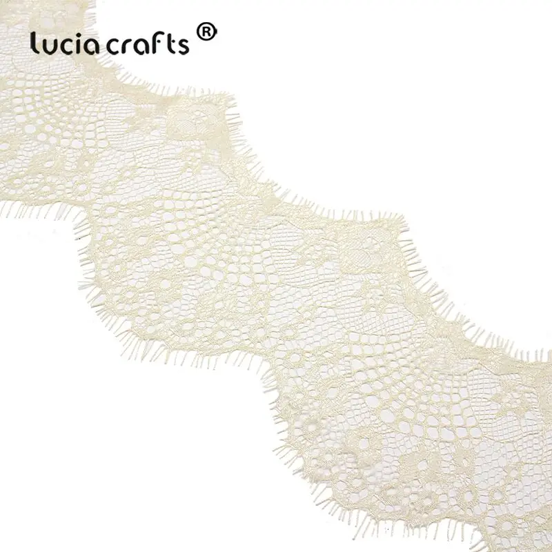 Color 11 Ivory Lucia crafts 3 ярда 9,5 см 9 цветов вариант Цветочная вышивка кружевная ткань отделка ленты DIY шитье ручной работы материалы R0503 - Цвет: Color 11 Ivory