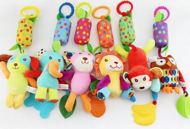 

Baby kids Hanging Rattles Infant Plush Bed Bells Soft Stroller Pram Crib Toys Colorful cartoon Rattle Toy for Bebe 0-12 Months