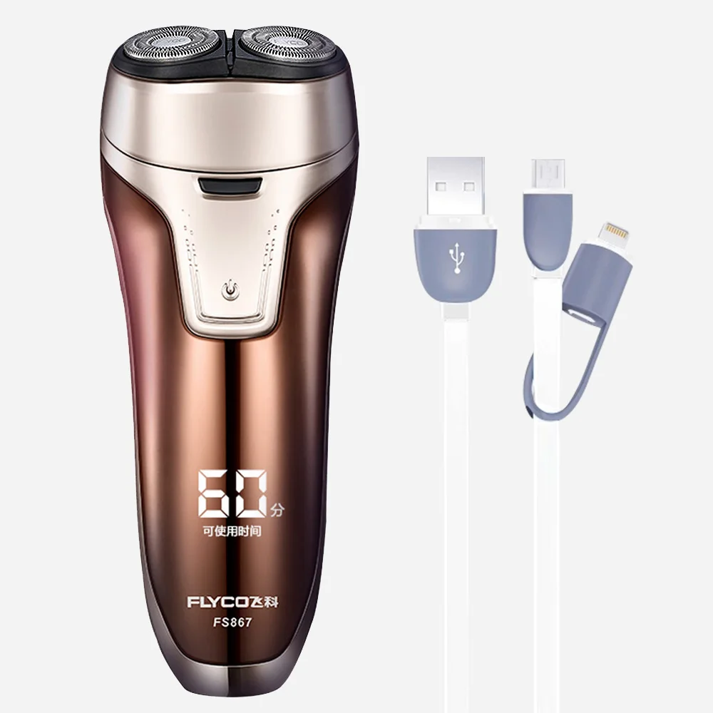 Flyco станок для бритья мужчин Rasoir Femme Golarka электробритвы FS867 G 2 в 1 USB кабель Iphone