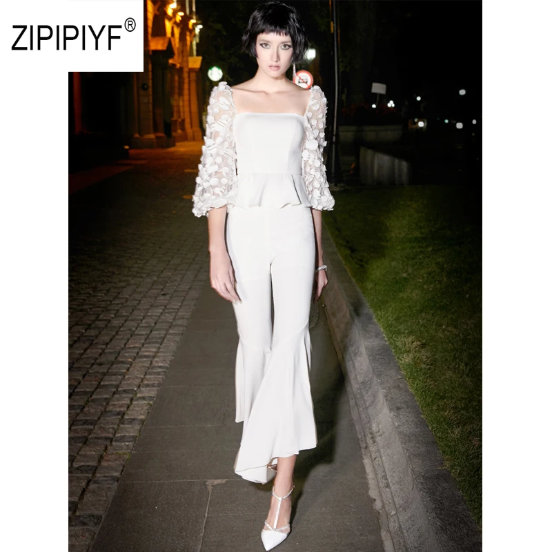 Высокое качество женские наборы леди 3/4 фонарь рукав квадратный воротник блуза +