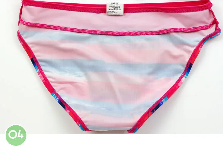 Детское бикини купальники для девочек милый купальник в полоску От 8 до 16