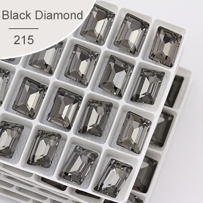 Black Diamond Прямоугольный Клей для страз Decoratio стеклянные кристаллы, стразы, аппликация для одежды, блестящие стеклянные стразы, камни, свадебное платье - Цвет: Black Diamond