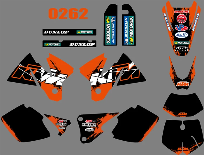 4 вида стилей графическая команда фоны наклейки для KTM EXC 1998 1999 2000 - Цвет: 0262
