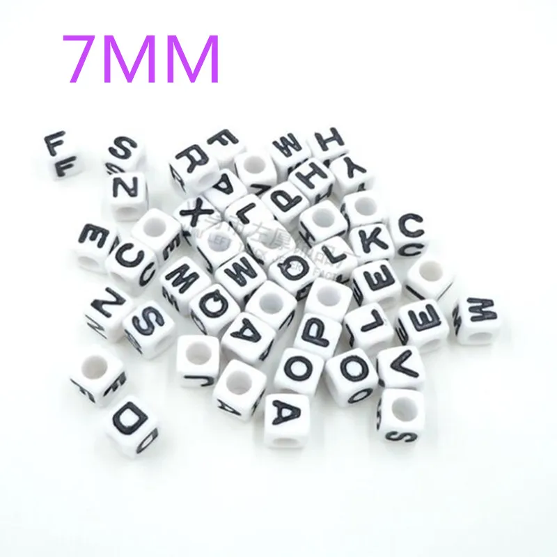 

Fashion Acrylic English Alphabet Letter Beads Loose Cube Plastic DIY Beads Mix All Letters 7MM 100 pieces a1111