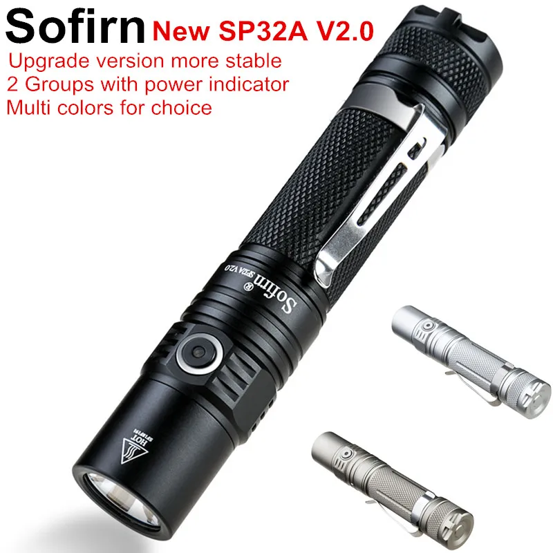 Sofirn SP32A V2.0 Мощность Фул светодиодный вспышка светильник 18650 высокое Мощность 1300lm Cree XPL2 фонарь светильник 2 группы с Ramping индикаторная лампа