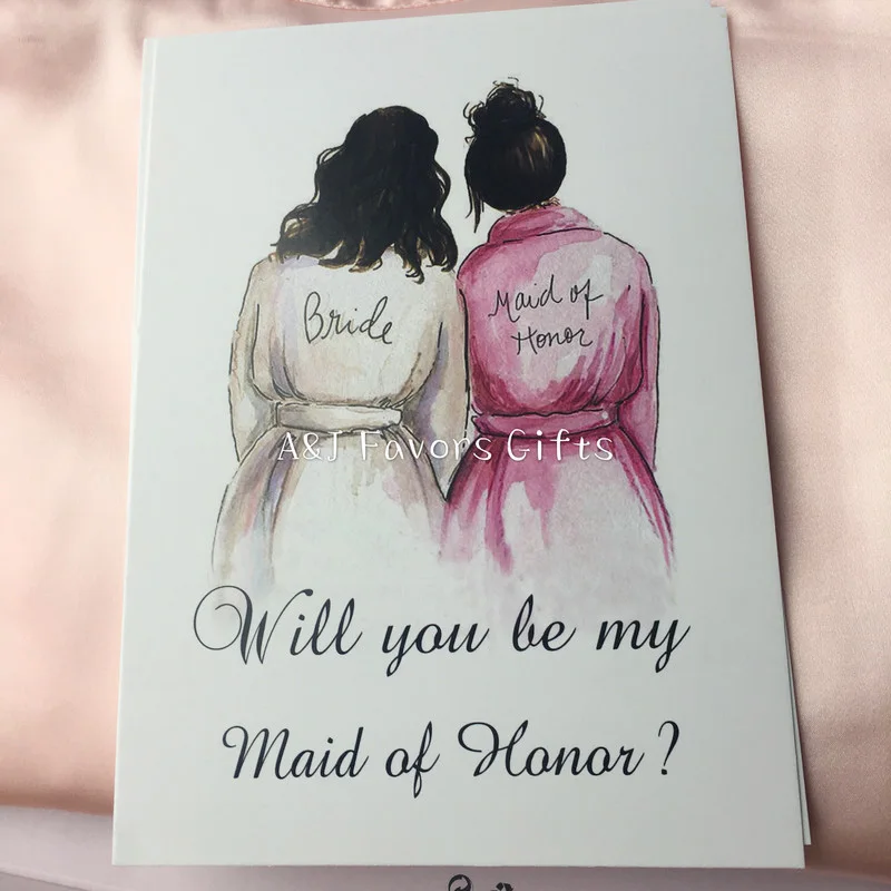 7 шт. в партии бумажные Пригласительные открытки Матрона подружки чести идеи для