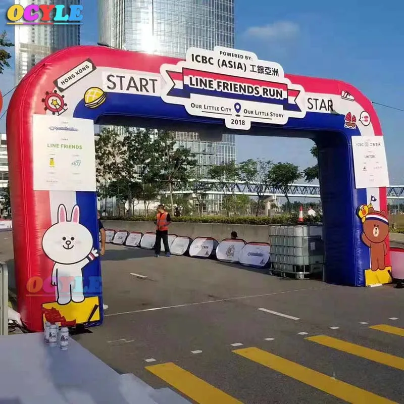 

Free shipping waterproof & fireproof start finish inflatable arch / archway /air gate,rainbow arch