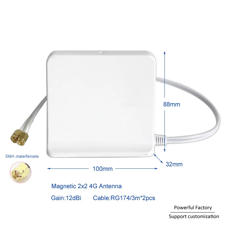 698 2700 МГц всенаправленная внутренняя Магнитная база lte wifi белая 2x2 Mimo антенна