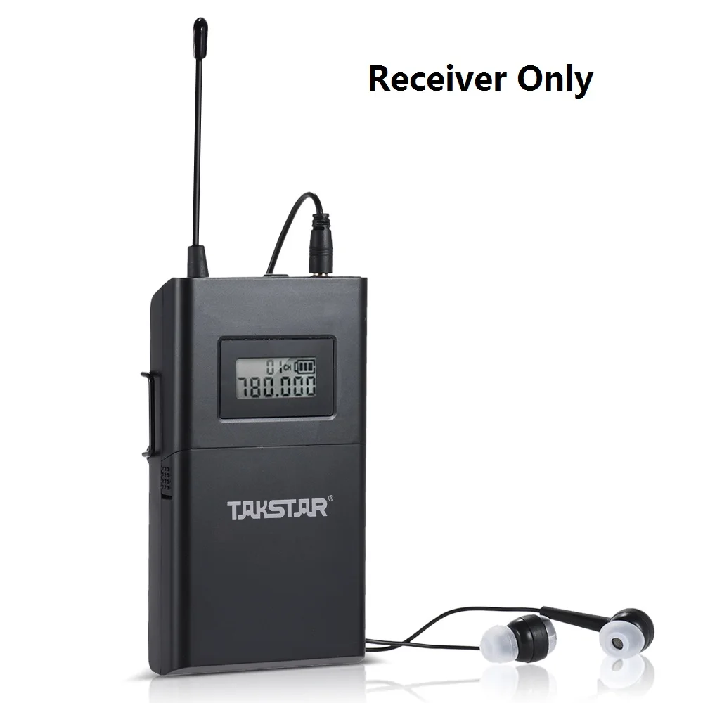 Receiver Takstar WPM-200 UHF беспроводной передатчик приемник беспроводной монитор система внутриканальные стерео наушники расстояние 50 м ЖК-дисплей 6 каналов - Цвет: Receiver