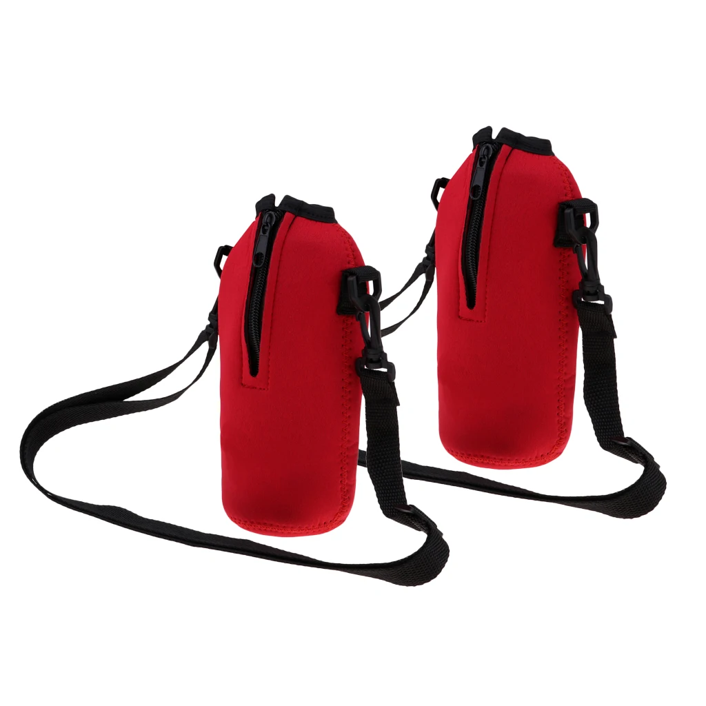 Perfeclansports Store-2pcs Спортивная бутылка для воды держатель рукав сумка чехол красный 750 мл