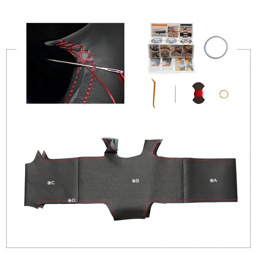 Чехол на руль MEWANT для Mitsubishi Lancer 10 EVO из натуральной кожи|car steering wheel cover|steering coverwheel