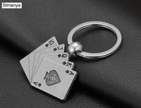 new design cool luxury metal keychain car key chain key ring poker casino chain color pendant for man women gift wholesale 17055