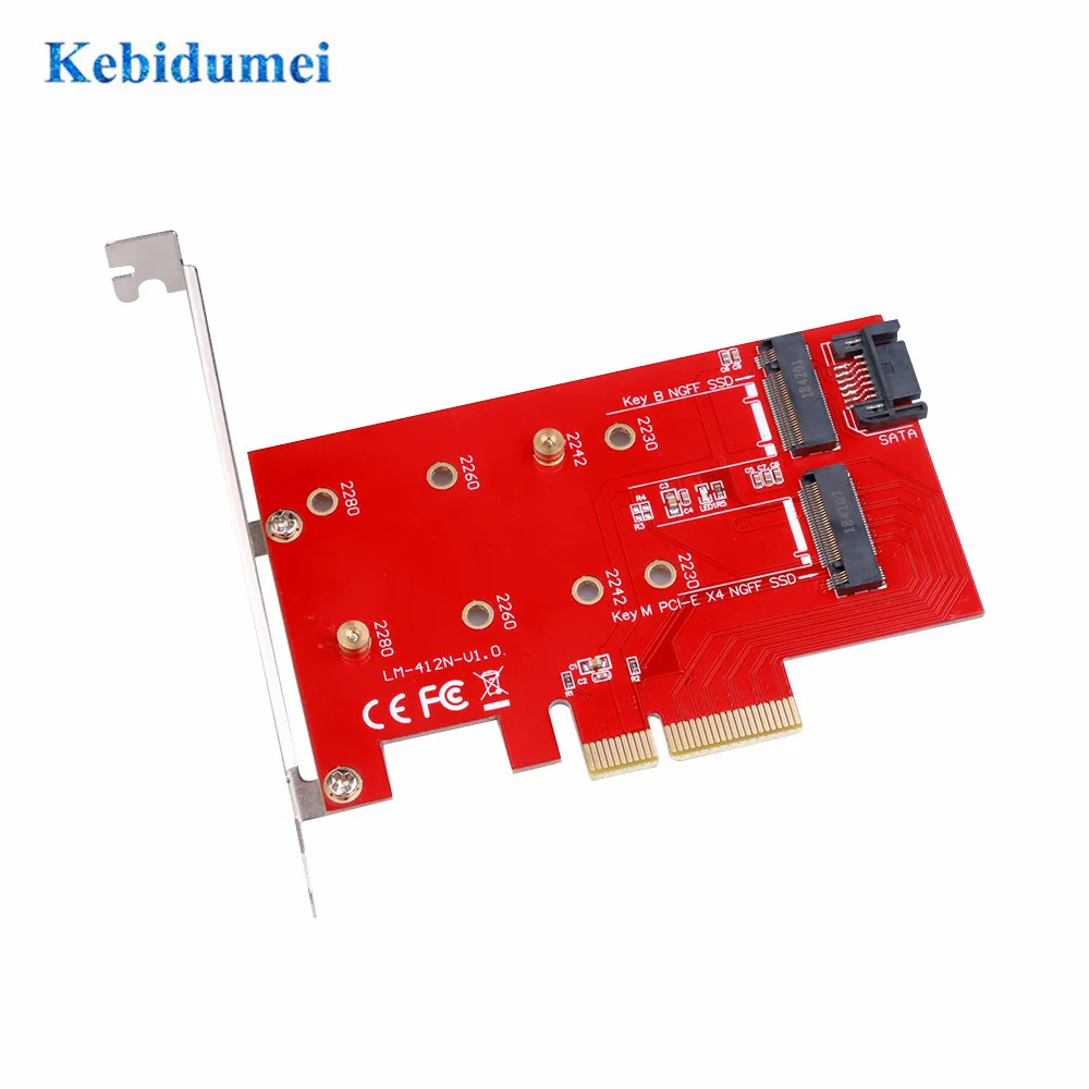 Kebidumei поддержка PCI Express 3 0 2230 2242 2260 2280 размер M2 NGFF к PCIE X4 адаптер M ключ и B Ключ SATA