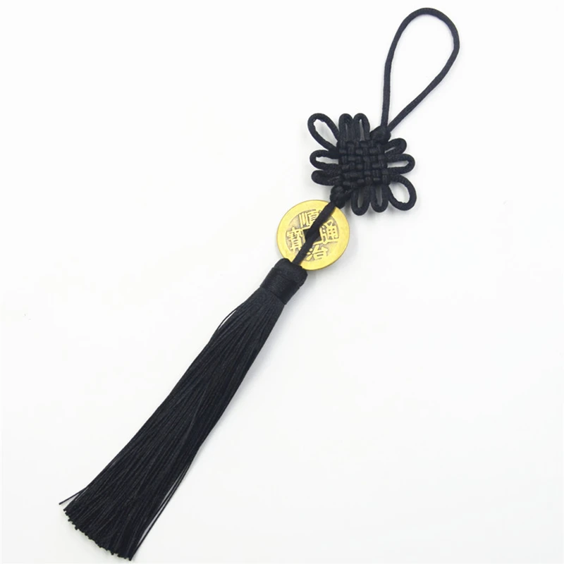 Black 5 шт. многоцветный полиэстер китайские узлы Медь деньги Ленточки DIY ювелирных Шторы одежды декоративные аксессуары ремесло Ленточки - Цвет: Black