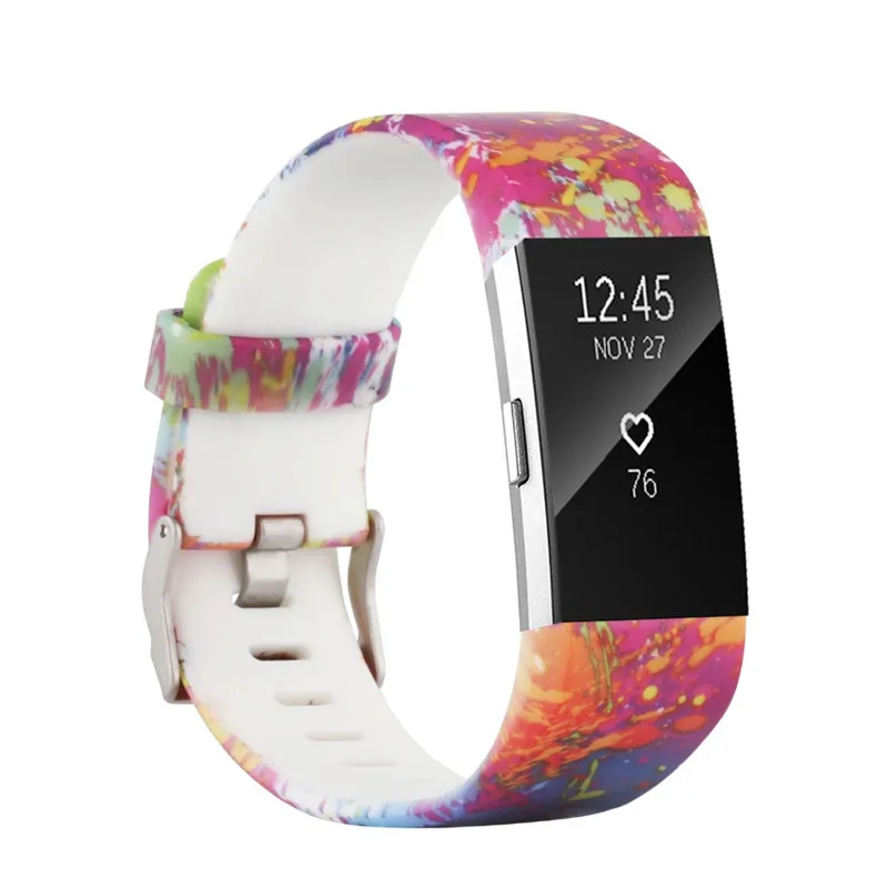 Color B Модный спортивный силиконовый ремешок для Fitbit Charge 2, мягкий Регулируемый сменный мужской браслет, умный браслет для женщин и мужчин - Цвет: Color B
