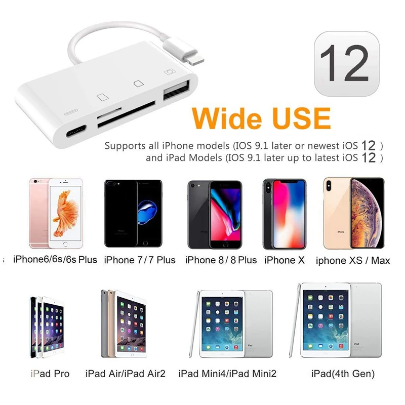 4 в 1 Sd/Tf кард ридер адаптер с Usb 2 0 Otg для Iphone/Ipad цифровой камеры не требуется