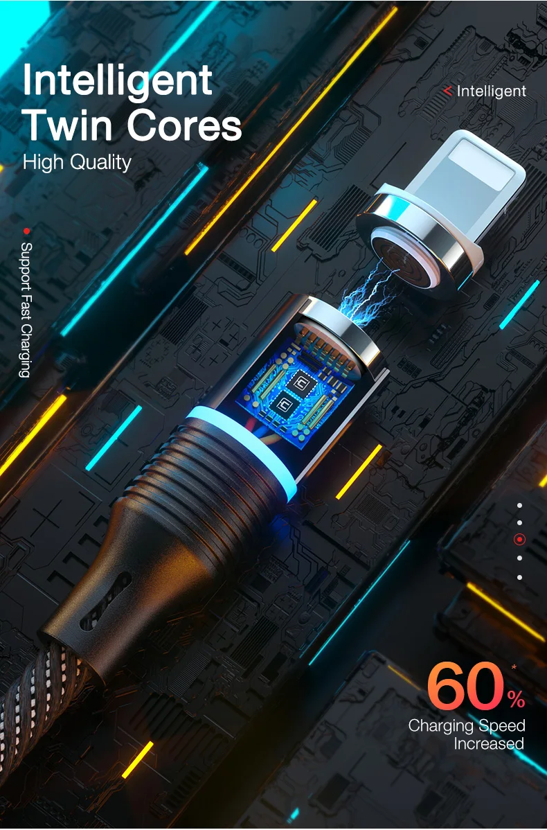 CAFELE QC3.0 Магнитный USB кабель usb type C Micro кабель для iPhone X XS MAX XR 8 7 6 Plus 3A кабель для быстрой зарядки и синхронизации данных