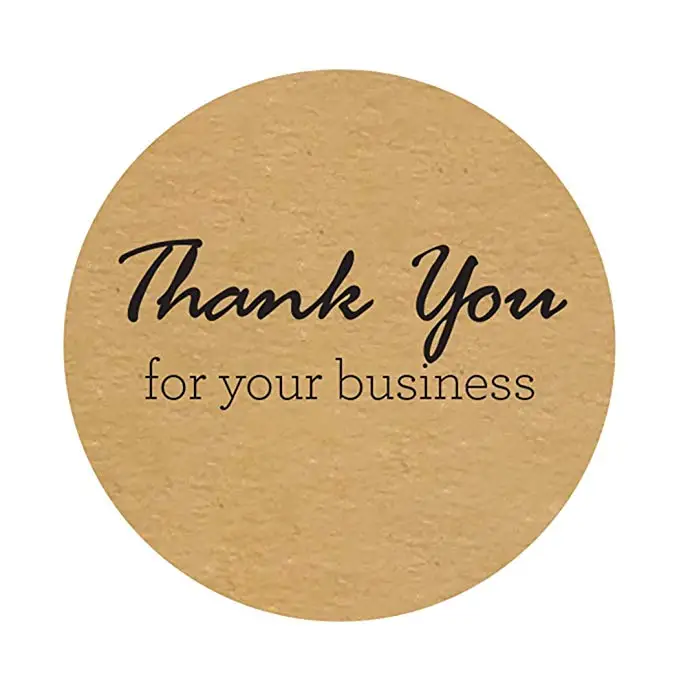 

500pcs/roll Round Kraft "Thank You for your business"sticker seal labels Stickers scrapbooking for package stationery sticker