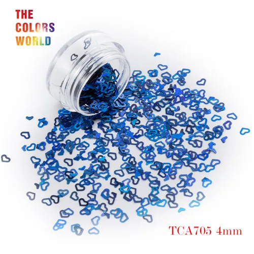 TCA705 200g Tct-050 полые сердца Форма Лазерная красочные Глиттеры для ногтей 4 мм Размеры для ногтей Гели для ногтей украшения Макияж facepaint DIY украшения - Цвет: TCA705 200g