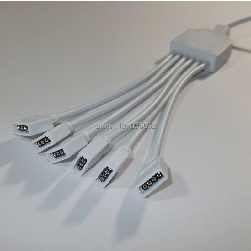4Pin RGB Разъем светодиодного кабеля провода от 1 до 6 сплиттер для сетевого адаптера