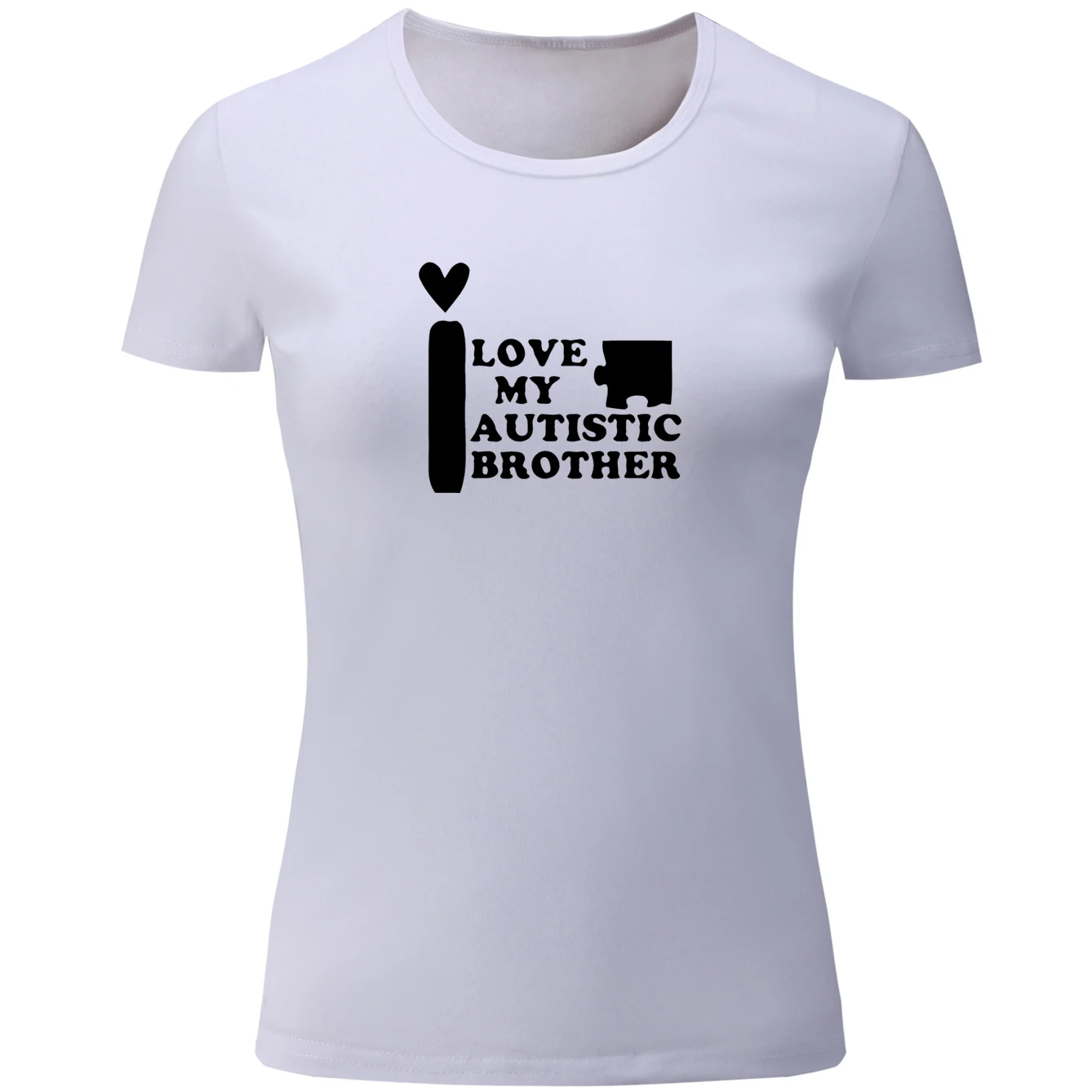 IDzn I Love My Autistic Brother Design женские топы модная забавная футболка с коротким рукавом