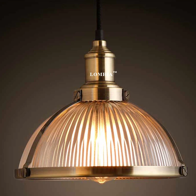 Ретро винтажный промышленный подвесной светильник из рваного стекла световой