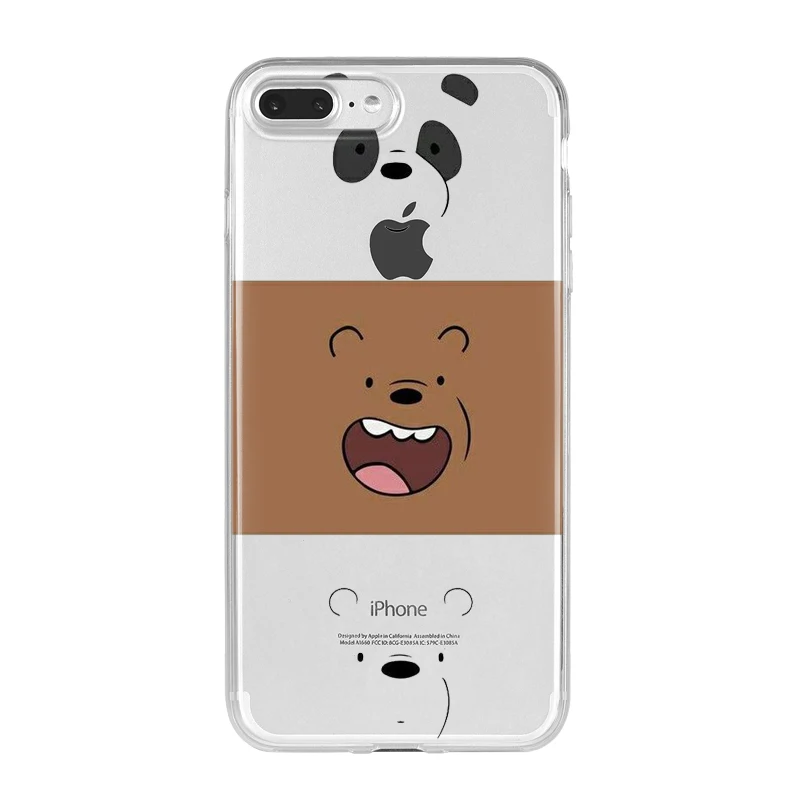 TPU Line Friends коричневый Чехол Miniso We Bare Bears Funda Силиконовый ТПУ чехол для телефона для iPhone 5S, SE 6 6s7 8 Plus X XR XS 11 ProMax - Цвет: TPU
