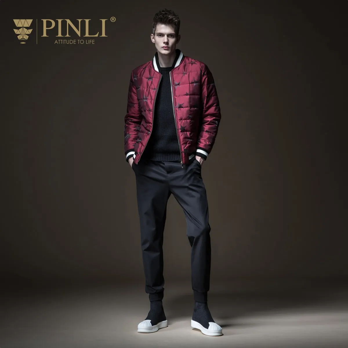 Pinli 2020 зимняя новая скидка распродажа тонкая теплая бейсбольная форма с принтом