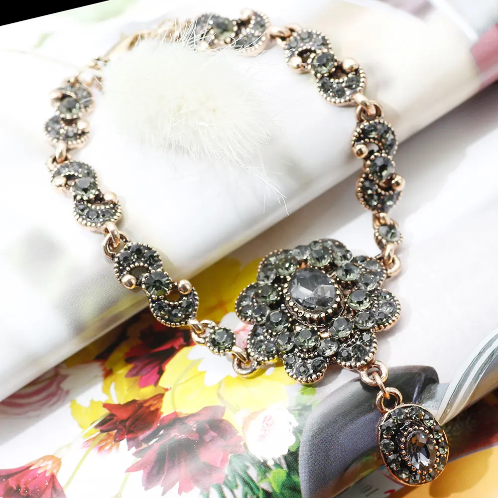 SUNSPICE MS розовато-серые стразы очаровательные браслеты для женщин антикварные