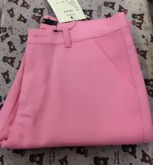 Rose pink Новинка года; женские повседневные офисные брюки-карандаш; милые узкие брюки 21 Цвета для девочек; модные яркие джинсы; брюки-карандаш - Цвет: Rose pink