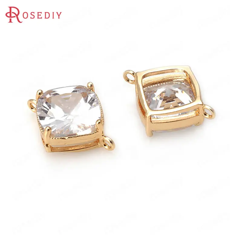 Латунный Соединитель с 2 отверстиями 6 шт. мм 8 24 к цвета шампанского|diy jewelry charm|diy