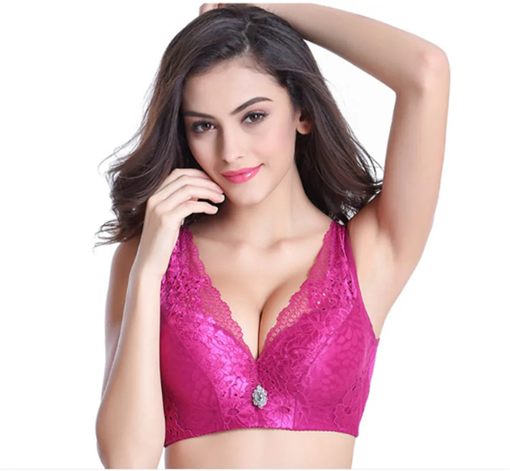 New Wide sheer bra push up women underwear plus size lace bracelet big lingerie sexy bralette top floral fly | Женская одежда