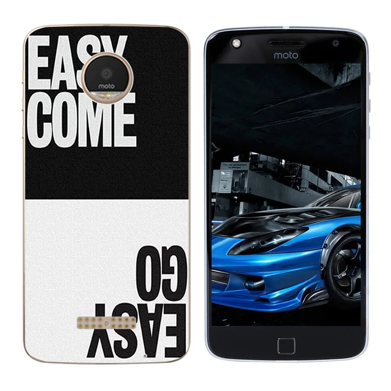 Phone Shell for Motorola Moto Z Play Soft Silicone Black Letters Printing TPU Case Back Cover |