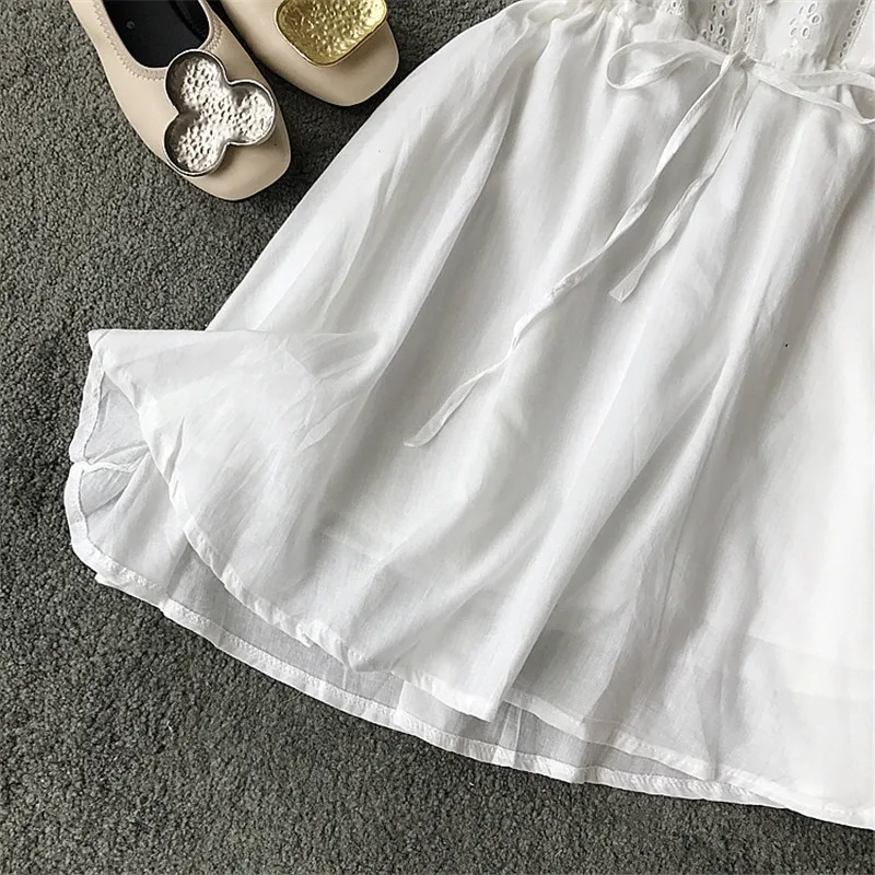 2019 Новая Летняя Повседневная однотонная модная юбка без рукавов с v-образным
