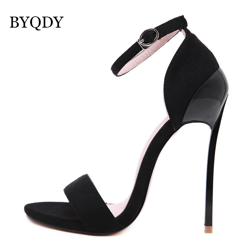 BYQDY Fashion Woman Sandals High Heels PU Leather Peep Toe Sexy Party Shoes Cover Ankle Strap Pumps Russian Size 42 | Обувь