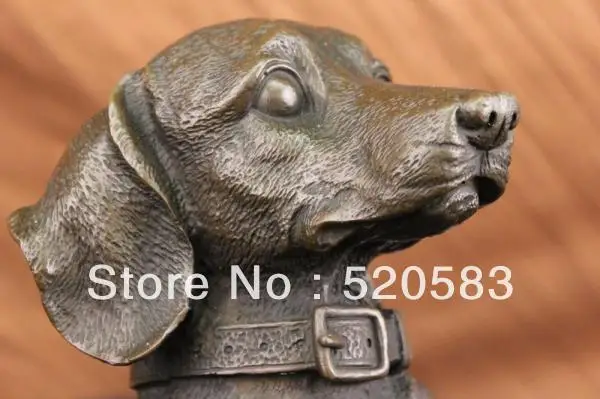 Бесплатная Такса Doxie миниатюрная Собака Заводчик бронзовая Горячая литая Статуя