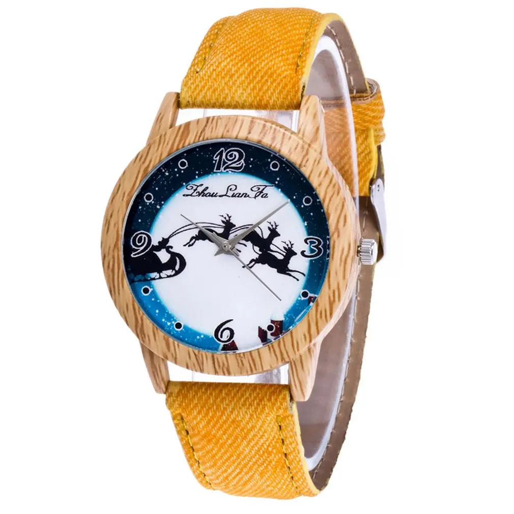 Women Watch Wooden Quartz Leather Strap Fashion Design Pattern Modern Dial Wrist B1 | Наручные часы