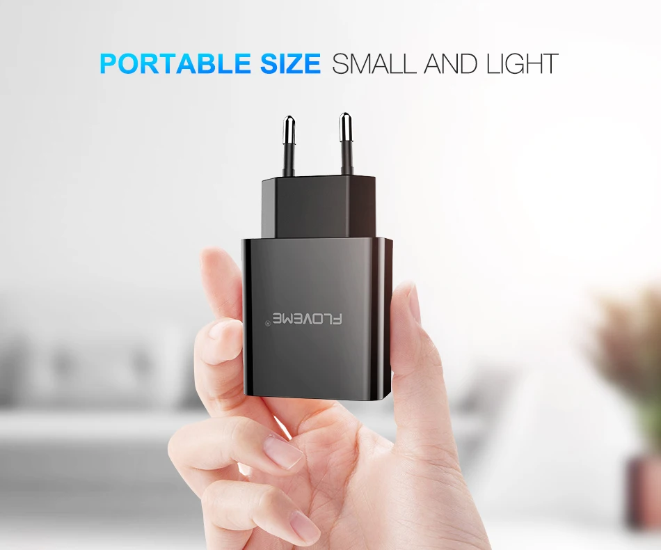 FLOVEME светодиодный дисплей 2 USB зарядное устройство для iPhone iPad Xiao samsung Smart USB ЗУ для мобильного телефона EU Plug Быстрая зарядка настенное зарядное устройство
