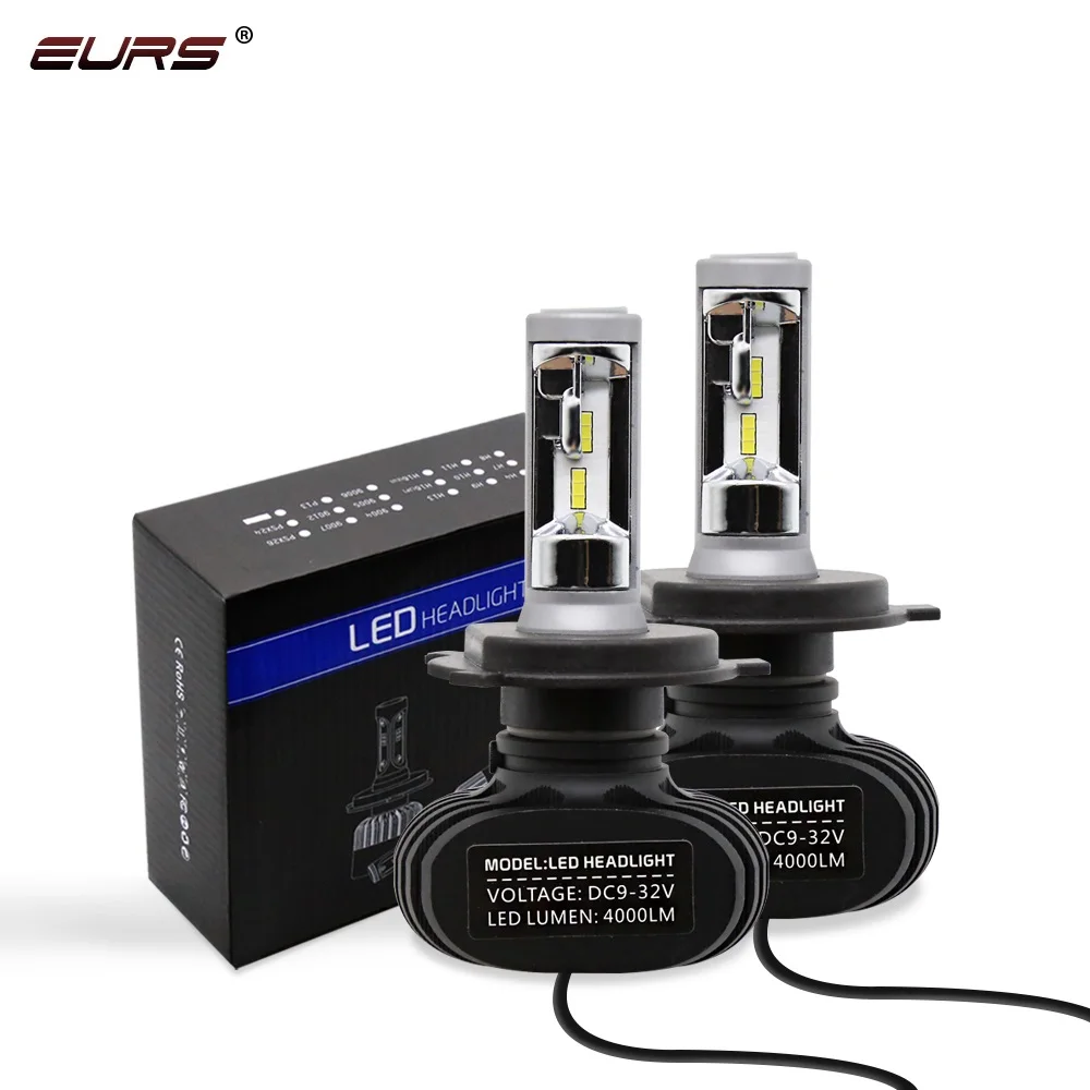 Светодиодные фары EURS 2 шт. H1 9012 9004 H16 H27 H3 H4 H11 H7 CSP 6500 лм|car led headlamp|headlight kitcar |