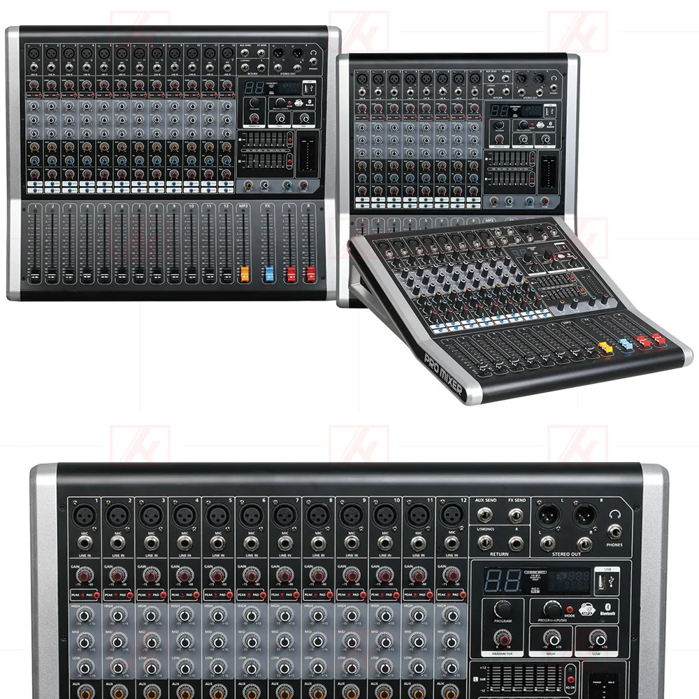 Микшерный пульт рекордер 48 В phantom power monitor AUX effect path 6-12 канальный аудио микшер USB 99 DSP effects JT