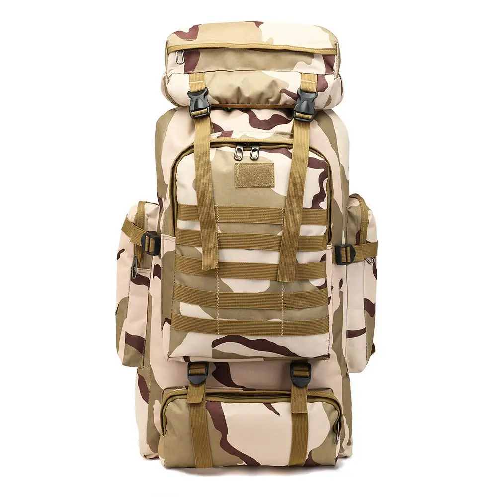 80L Водонепроницаемый Тактический Рюкзак Molle Camo, военный армейский походный рюкзак для кемпинга, рюкзак для путешествий, спортивная сумка для альпинизма на открытом воздухе - Цвет: GY Camo