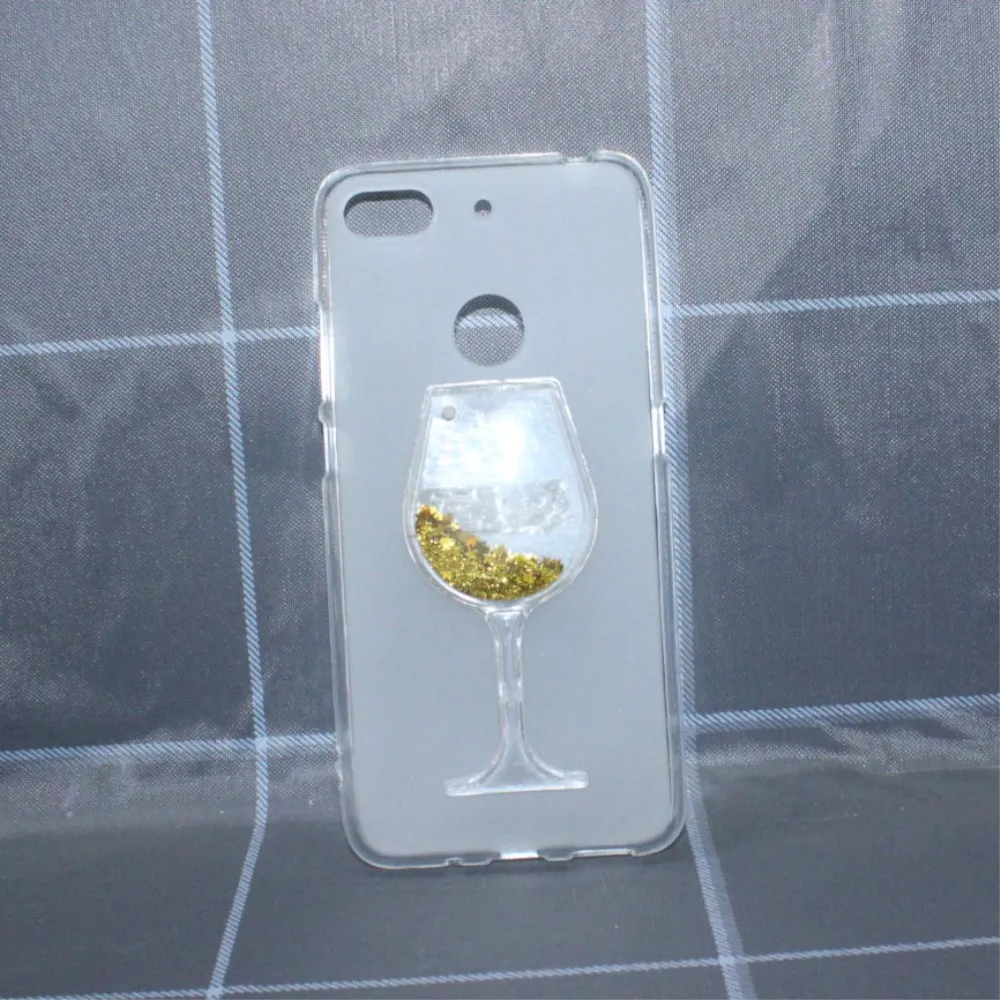 Red Wine Cup Dynamic Liquid Bling Glitter Quicksand Moving Star Cover For ZTE Nubia V18 NX612J 6.01"3D Phone Case Capa | Мобильные