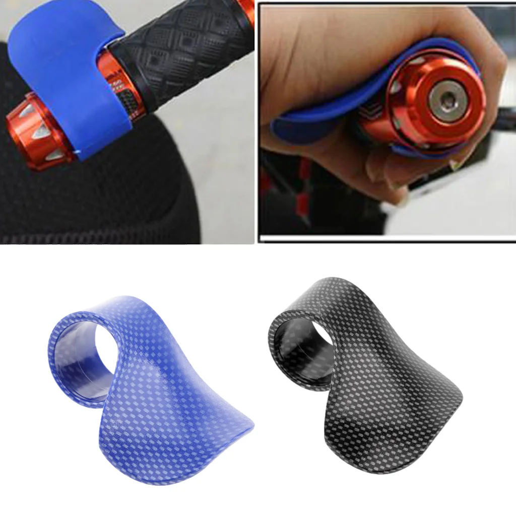 

ABS Plastic Carbon Throttle Assist Clip Clamp Wrist Rest Cruise Control Grips For Kawasaki for Yamaha 68.7mmx 51.2mm Black Blue