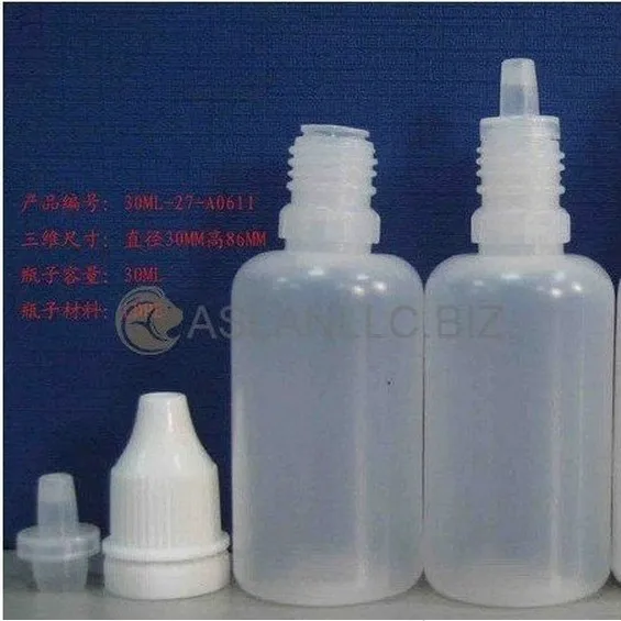 100 Pcs 30 ml (1 oz) Plastic Dropper Bottles With Tamper Proof Caps & Tips Thief Safe Ring PE LDPE Best For E Vapor Cig Liquid