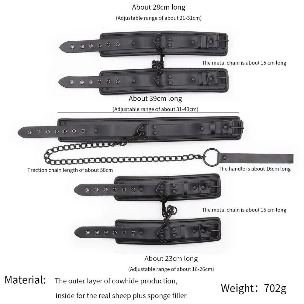 Секс игрушка для взрослых SM из натуральной кожи бондаж губка наручники на