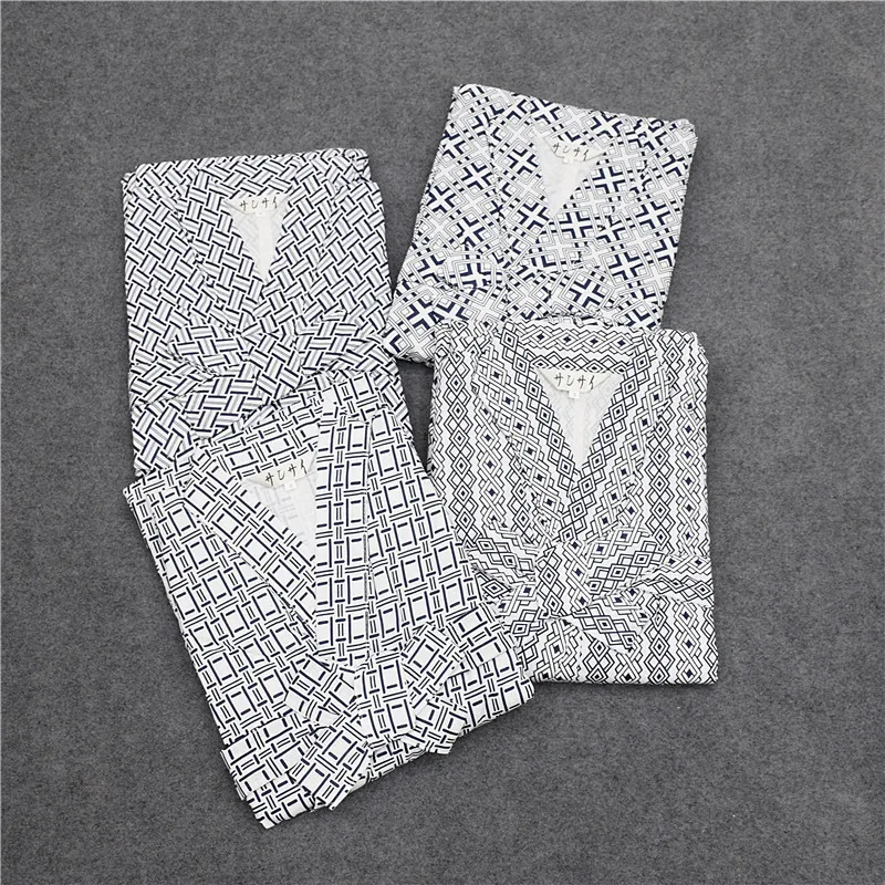 Пижама кимоно для мужчин хлопковая двойная одежда японская одежда|Халаты| |