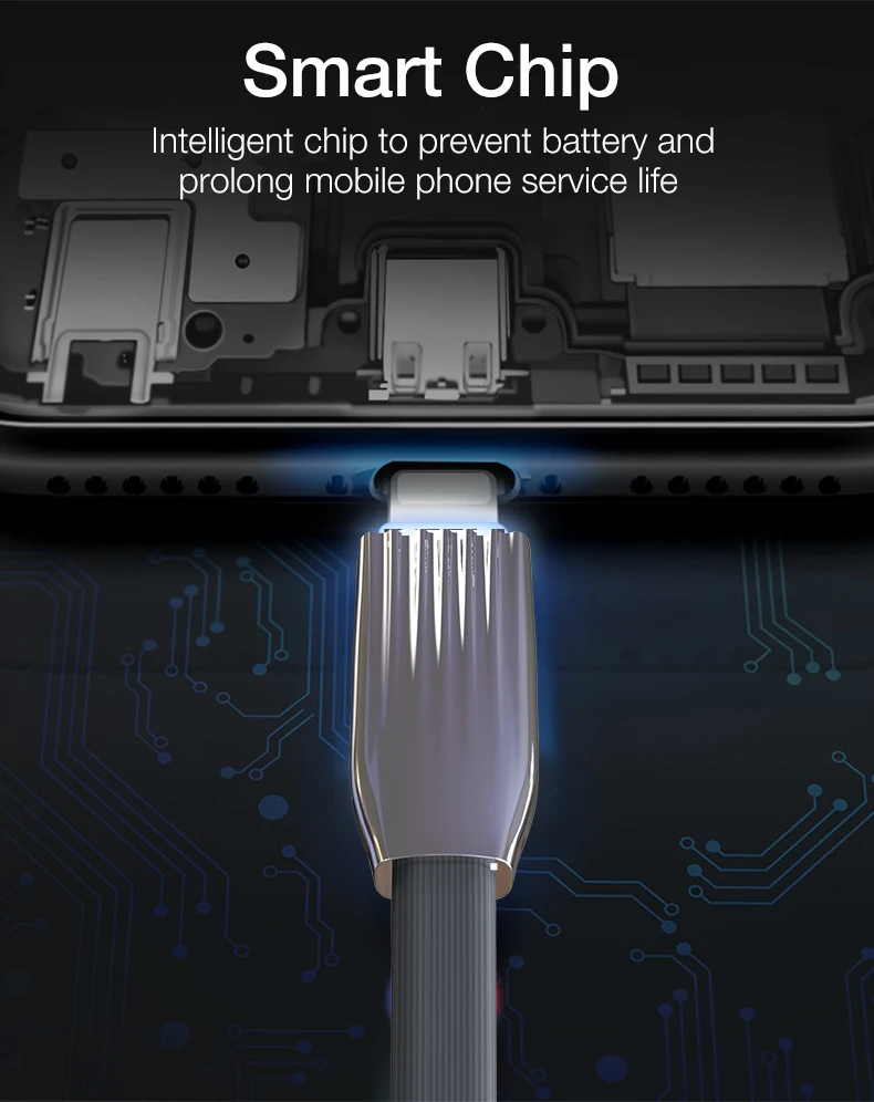 Cafele светильник ing USB кабель для iPhone X Xr Xs Max 8 7 6s Plus с белым светодиодный светильник 120 см плоский 8-контактный usb-кабель для зарядного устройства iPhone